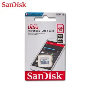 【現貨免運】Sandisk ULTRA 256GB microSD UHS-I 手機 記憶卡 100MB/s