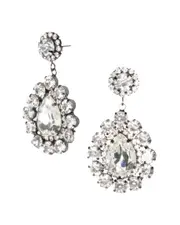 Trina Turk Plated KJL Crystal Teardrop Post Drop Earrings