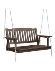 [Gardeon] Porch Swing Chair with Chains Wooden in Brown