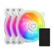Cooler Master MasterFan MF120 HALO² Dual Loop ARGB White PWM Case Fan - 3 Pack (