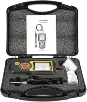 Respicefinem HT1202 High Precision Digital Water Quality Tester PH MV Tester Temperature Meter Measures 0 to 14PH with Large LCD Displaying PH Or mV and Temperature Simultaneously