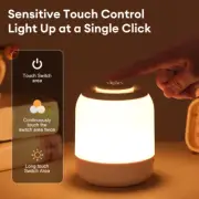 LED Touch Night Light Bedside Desk Lamp Dimmable USB Table Rechargeable Light