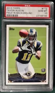 2013 TOPPS FIELD IN BACKGROUND TAVON AUSTIN ROOKIE CARD #112 PSA 10 COWBOYS