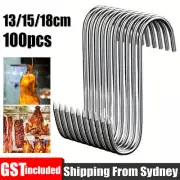 100Pcs S-Shaped Meat Hook Heavy Duty Stainless Steel Butcher Hooks Hanging Beef