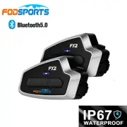 2X FX2 1000M Motorcycle Intercom 3 Rider Talk Helmet Bluetooth 5.0 Headset FM AU