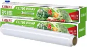 Plastic Wrap, Food Wrap with Slide Cutter, Cling Wrap 12 inch Food Service Cl...