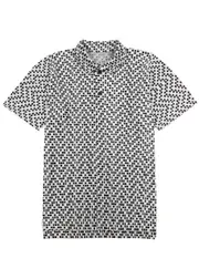 Homme Plissé Issey Miyake Cedar Printed Pleated Jersey Polo Shirt - White - 3 3