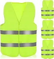 Aerzouser High Visibility Vests with Zip, Safety Vests for Night Traffic Problems, Equipped with High-Quality Reflective Strips