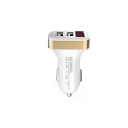 2.1A 2 USB Ports Fast Charging Car Charger With LED Display Real time Monitoring For iphone Samsung GOLD COLOR