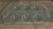 Dansk Spectra Glass Handled Tray 6 Round Divets For Cordial Glasses