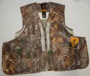 Browning Upland Game Men's Realtree xtra Camo Mesh Shooting Vest Medium New tags