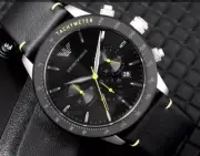 Emporio Armani BLACK Chronograph Tachymeter Scale AR11325 50M WATCH NEW SEALED