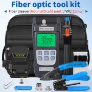 19Pcs/Set FTTH Fiber Optic Tool Kit with Fiber Cleaver -70~+10Dbm Optical Power