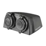 Narva Heavy Duty Twin Accessory USB & USB-C Socket Black Housing - 81173BL