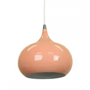 Mini Kirby Inverted Bowl Metal Pendant Light Lamp - Beige Red.