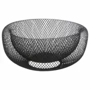 5five Simply Smart Storage Basket Mesh, Fruit Basket, Metal, Black, 27 cm