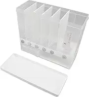 10L Wall Mounted Rice Dispenser 6 Grid Cereal Dispenser Pressed Sealed Dry Food Storage Container for Kitchen Visible Design