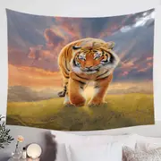 Cool Wildlife Animal Art Rising Sun Tiger Tapestry