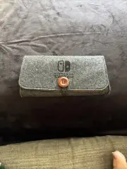 Nintendo Switch Oled Felt Carrying Case Slim Wallet Grey NEW NWOT Rare Fuzzy