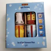 Sakura Soda Fountain Set Of 4 Stoneware Mugs Cups - New In Box