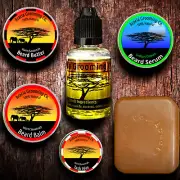 Complete Set - Beard Oil Balm Butter Soap Serum Wax, Birthday Xmas Gift Men