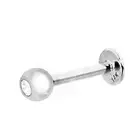 14k Solid White Gold Labret Stud Chin Cubic Zirconia Jewelry 16 Gauge