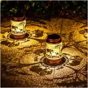 2 Pack Elephant Outdoor Solar Hanging Lanterns Waterproof LED Solar Lights Me