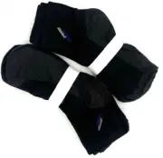 Mens Ankle Crew Socks Black (One Size Fits S-M-L)
