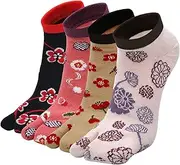 [Hellomamma] Women’s Tabi Flip Flop Socks Two Toe Split Athletic Cotton Colorful Ankle Sock…