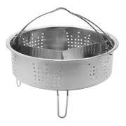 3Pcs/Set Pressure Cooker Accessories Stainless Steel Steam Basket with Egg Steamer Rack, Divider for Kitchen Cooking as shown