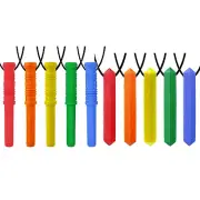 Rainbow Sensory Chew Necklace 10-Pack for Autism, ADHD, SPD - Durable & Fun