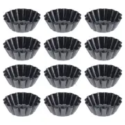 12 Pcs Mini Cupcake Pan Disposable Pie Pans Aluminum with Lid Egg Tart