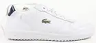 New in Box Mens White and Dark Blue Lacoste Jenson Leather Sneakers Shoes SZ 7.5