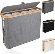 Large Toilet Paper Storage with Lid,Toilet Roll Storage,Portable Foldable Water-Repllent Bamboo Basket Holder Bin Container,Bathroom Accessories Stand, Hold up to 12 Regular Rolls or 9 Mega Rolls