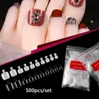 500Pcs Artificial Acrylic Toe False Nails Tips Clear Foot Fake Nails Manic ^d FT