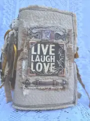 Junk Journal “Live, Laugh, Love”, Mixed Media, Textile Art