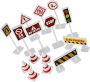 Totority Mini Traffic Cones 10 Sets Road Sign Toys for Boys and Girls Learning Play