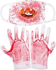 [LOGOFUN] Halloween Scary Bloody Gloves Bloody Mask Horrible Cosplay Costume Accessories for Halloween Party Costume Accessories, As Shown