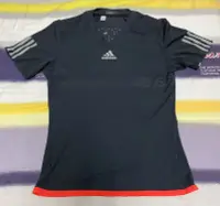 在飛比找Yahoo!奇摩拍賣優惠-愛迪達 adidas 黑色運動健身吸濕排汗涼感衣 （背部有涼