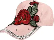 [VALICLUD] Adult Sun Hat with Embroidery Design Casual Baseball Cap for Outdoor Activities Stylish Sun Shade Hat for Fishing Camping and Beach Use Pink