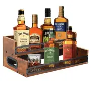Liquor Bottle Display Shelf Coffee Syrup Rack Organizer 2 Step Countertop Wine