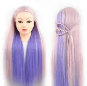 Mannequin Head with Hair 60Cm Hair Manikin Training Head Hair Practice Cosmet...
