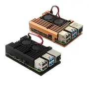 Metal Armor Case Shell Box W/ Dual Fan Heatsink For Raspberry Pi 4 Model B 4B X