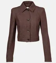 [Max Mara] Max Mara Carpa cropped cotton jacket UK 16 brown