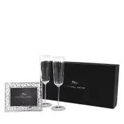 Michael Aram Reflective Champagne Flute & Heart Frame Set