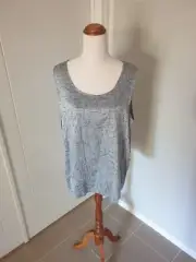 ELK THE LABEL | BNWT Quarry Print Tank Ice With Tobacco Print Top Tank Cami Sz L