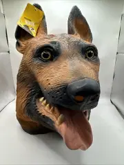 German Shepherd Dog Head Mask Halloween Costume Latex Fun Prop Breathable