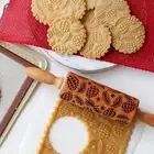 Christmas Rolling Pin Wooden Rolling Pin for Baking Pastry Kitchen Tool