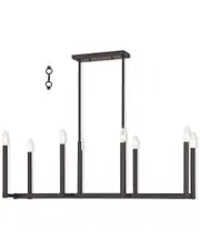 Livex Alpine 8-Light Bronze Linear Chandelier