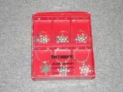 Set of 6 Pier One Wine Glass Beaded Snowflakes Drink Charms NIP